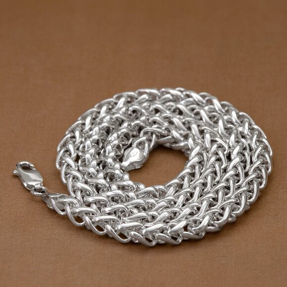 Vintage Thick 925 Sterling Silver Chain Necklace, 22 inch, 6mm Heavy Men's Chain - Picture 1 of 5